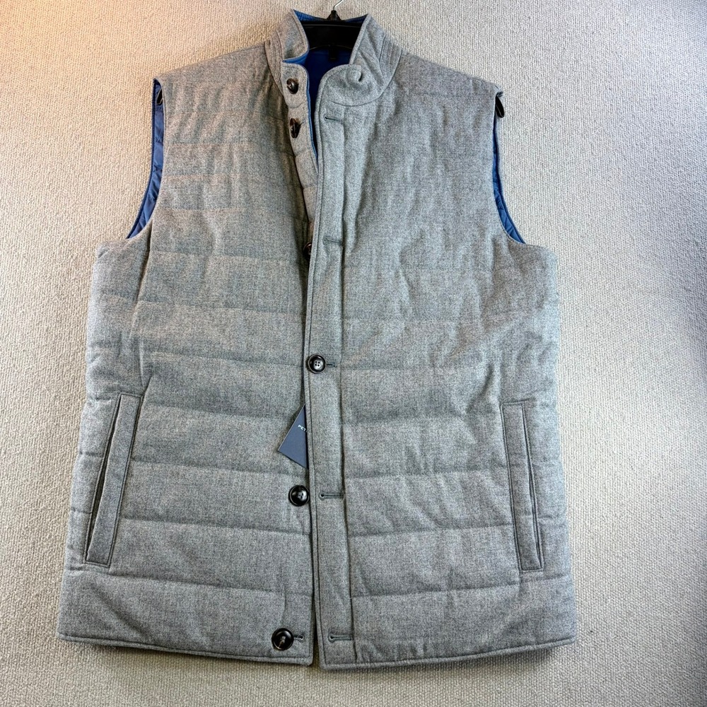 NWT Peter Millar Collection Mens M Blue Quilted Vest Reversible FLAWED READ DESC - Picture 5 of 16